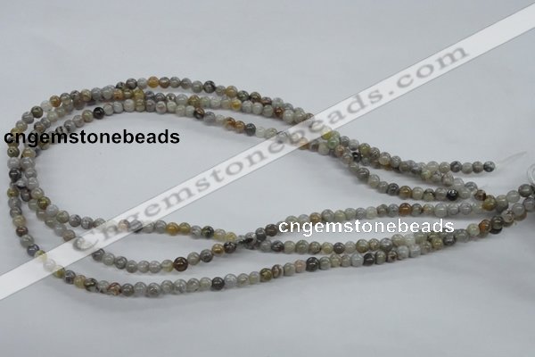 CAG970 15.5 inches 4mm round bamboo leaf agate gemstone beads