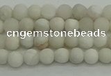 CAG9700 15.5 inches 4mm round matte grey agate beads wholesale