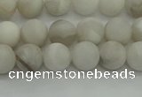 CAG9701 15.5 inches 6mm round matte grey agate beads wholesale