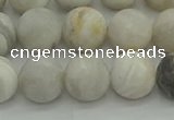 CAG9703 15.5 inches 10mm round matte grey agate beads wholesale