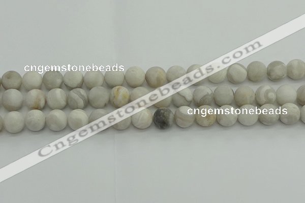 CAG9703 15.5 inches 10mm round matte grey agate beads wholesale