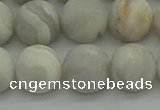 CAG9704 15.5 inches 12mm round matte grey agate beads wholesale