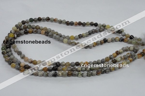 CAG971 15.5 inches 6mm round bamboo leaf agate gemstone beads