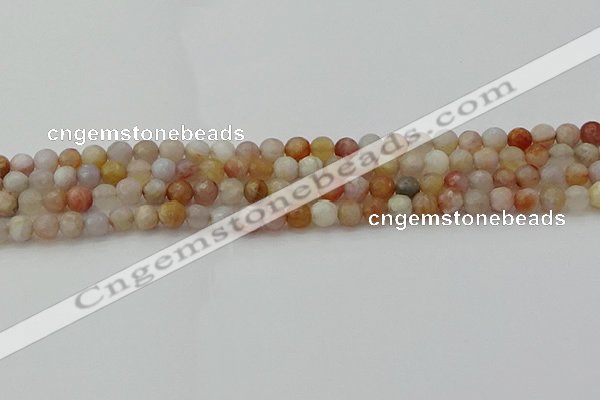 CAG9718 15.5 inches 4mm faceted round colorful agate beads