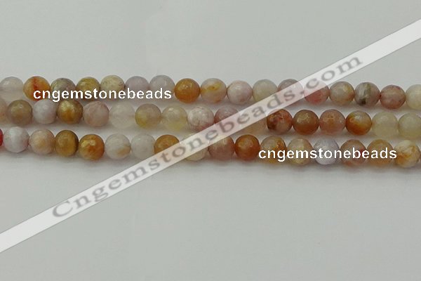 CAG9720 15.5 inches 8mm faceted round colorful agate beads wholesale