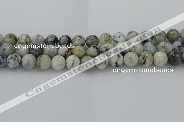 CAG9734 15.5 inches 12mm round black & white agate beads wholesale