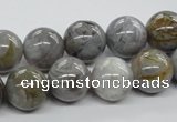 CAG974 15.5 inches 12mm round bamboo leaf agate gemstone beads