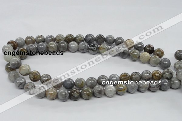 CAG974 15.5 inches 12mm round bamboo leaf agate gemstone beads