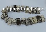 CAG9750 15.5 inches 15*28mm - 17*30mm cuboid ocean agate beads