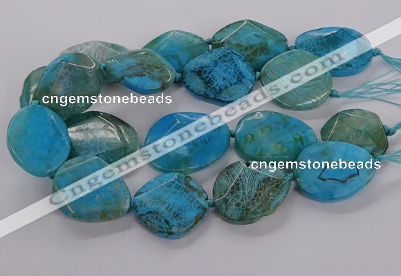 CAG9757 15.5 inches 30*35mm - 35*45mm faceted freeform agate beads