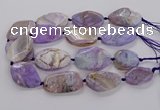 CAG9758 15.5 inches 30*35mm - 35*45mm faceted freeform agate beads