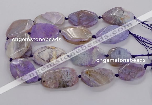 CAG9758 15.5 inches 30*35mm - 35*45mm faceted freeform agate beads