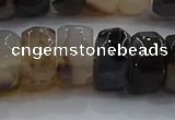 CAG9775 15.5 inches 8*16mm faceted rondelle agate gemstone beads