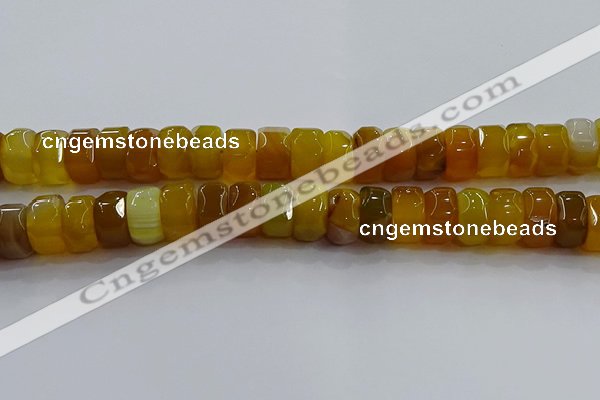 CAG9777 15.5 inches 8*16mm faceted rondelle agate gemstone beads