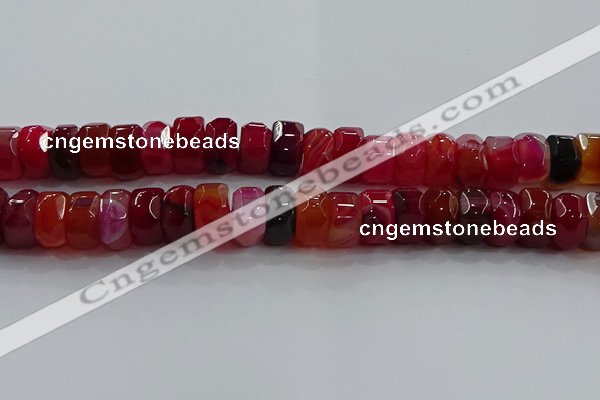 CAG9780 15.5 inches 8*16mm faceted rondelle agate gemstone beads