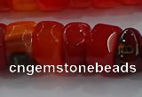 CAG9781 15.5 inches 8*16mm faceted rondelle agate gemstone beads