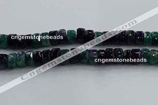 CAG9783 15.5 inches 8*16mm faceted rondelle agate gemstone beads