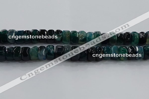 CAG9784 15.5 inches 8*16mm faceted rondelle agate gemstone beads