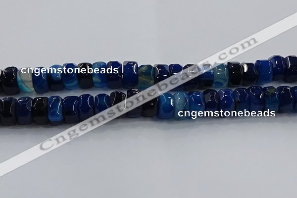 CAG9785 15.5 inches 8*16mm faceted rondelle agate gemstone beads