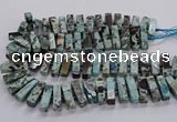 CAG9798 15.5 inches 9*25mm - 10*35mm cuboid ocean agate beads