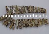 CAG9799 Top drilled 8*20mm - 10*48mm sticks ocean agate beads