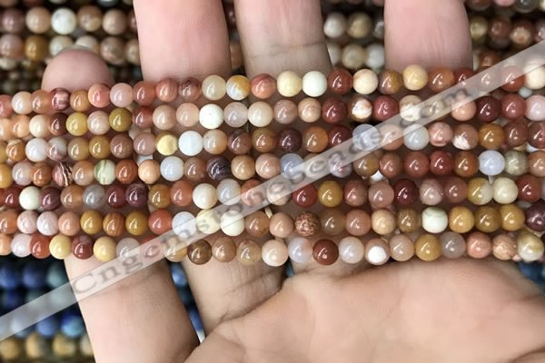 CAG9804 15.5 inches 4mm round wood agate beads wholesale