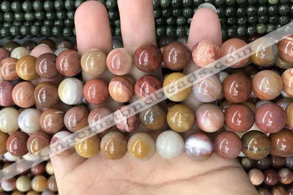 CAG9808 15.5 inches 12mm round wood agate beads wholesale