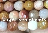 CAG9810 15.5 inches 4mm faceted round wood agate beads wholesale