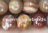 CAG9813 15.5 inches 10mm faceted round wood agate beads