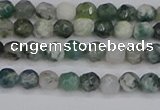 CAG9823 15.5 inches 4mm faceted round moss agate beads