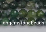 CAG9824 15.5 inches 6mm faceted round moss agate beads