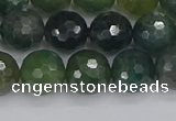 CAG9826 15.5 inches 10mm faceted round moss agate beads