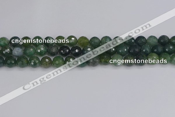 CAG9826 15.5 inches 10mm faceted round moss agate beads