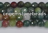 CAG9830 15.5 inches 4mm faceted round Indian agate beads