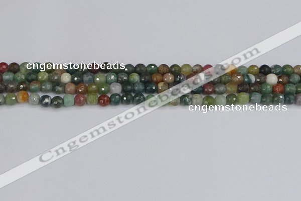 CAG9830 15.5 inches 4mm faceted round Indian agate beads