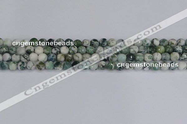 CAG9838 15.5 inches 6mm faceted round tree agate beads