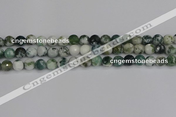 CAG9840 15.5 inches 10mm faceted round tree agate beads