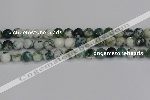 CAG9841 15.5 inches 12mm faceted round tree agate beads