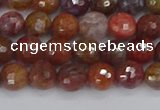 CAG9845 15.5 inches 4mm faceted round red moss agate beads