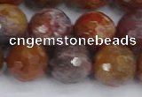 CAG9849 15.5 inches 12mm faceted round red moss agate beads