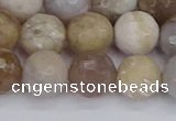 CAG9855 15.5 inches 10mm faceted round ocean fossil agate beads