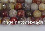 CAG9861 15.5 inches 6mm faceted round Mexican crazy lace agate beads