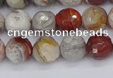 CAG9862 15.5 inches 8mm faceted round Mexican crazy lace agate beads