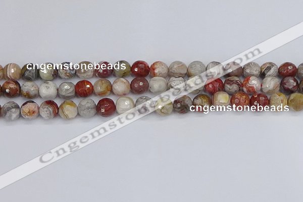 CAG9862 15.5 inches 8mm faceted round Mexican crazy lace agate beads