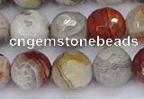 CAG9864 15.5 inches 12mm faceted round Mexican crazy lace agate beads