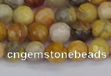 CAG9869 15.5 inches 6mm faceted round yellow crazy lace agate beads