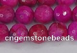 CAG9878 15.5 inches 10mm faceted round fuchsia crazy lace agate beads