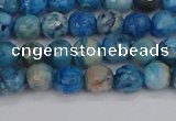 CAG9882 15.5 inches 4mm faceted round blue crazy lace agate beads