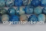 CAG9883 15.5 inches 6mm faceted round blue crazy lace agate beads