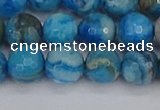 CAG9884 15.5 inches 8mm faceted round blue crazy lace agate beads